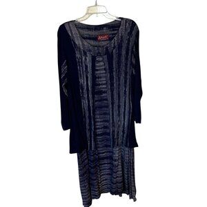 Vtg Kusnadi Womens Maxi Layered Dress Lagenlook Boho Art To Wear Medium Tie Dye